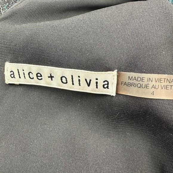 Alice And Oliva Dress Womens 4 Black Teal Mini Sleeveless Party Hoco Sorority - Picture 7 of 14